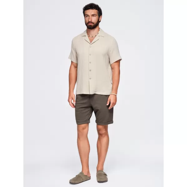  Férfi ing OMBRE OM-SHSS-0223 BÉZS 