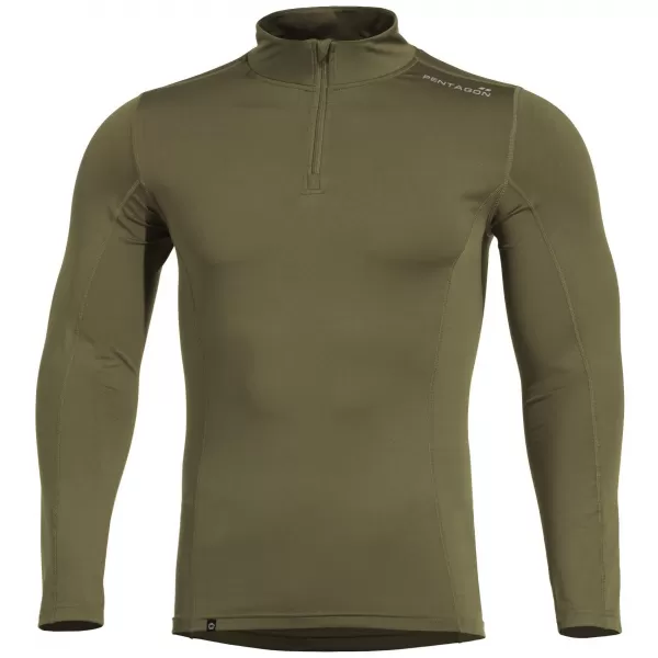  Férfi póló PENTAGON PINDOS 1/2 ZIP SHIRT K11013 OLÍVA ZÖLD 