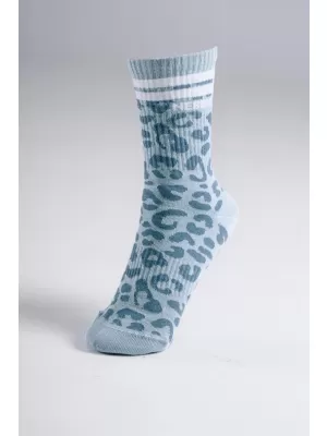 Legénységi zokni leopárdmintával NEBBIA PRIMAL 106 KÉK LEOPÁRD