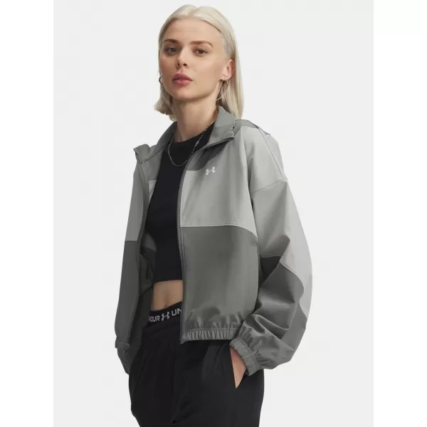  Női kabát UNDER ARMOUR RIVAL WOVEN JACKET 1389631-709 FEHÉR 