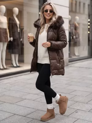 Női kabát DSTREET TY5757 BARNA