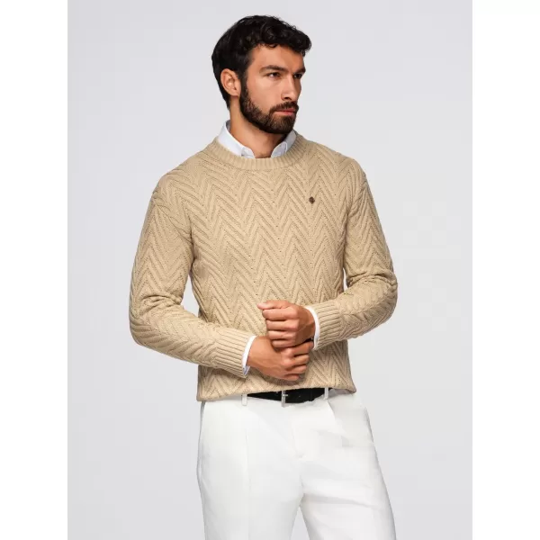  Férfi pulóver OMBRE OM-SWSW-0190 HOMOK 