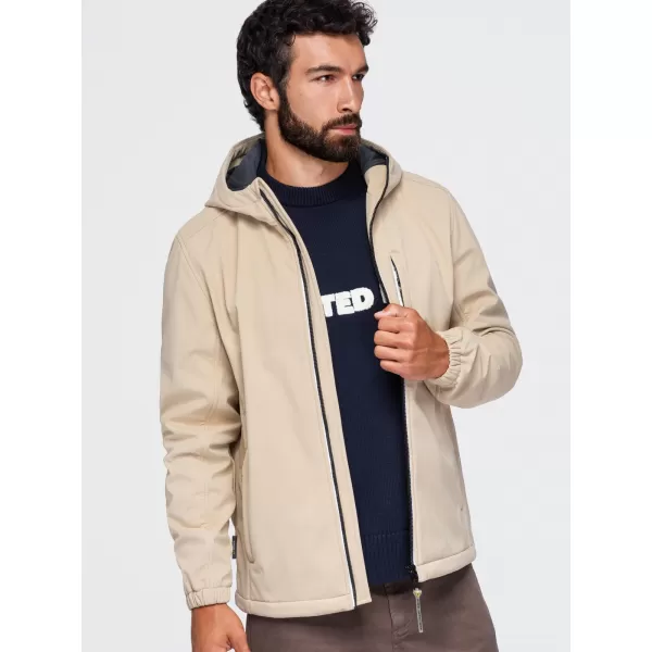  Férfi softshell kabát OMBRE OM-JANP-0292 HOMOK 