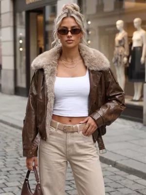 Női kabát DSTREET TY5708 BARNA