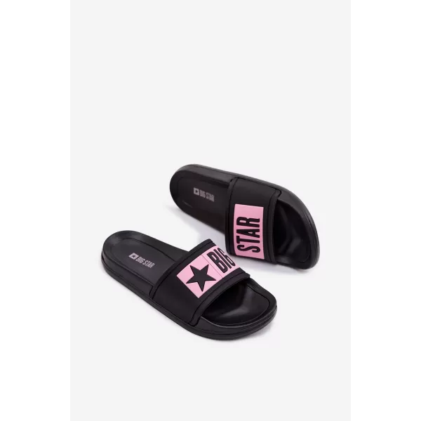  Gyermek papucs BIG STAR SHOES TT374A004 FEKETE/RÓZSASZÍN 