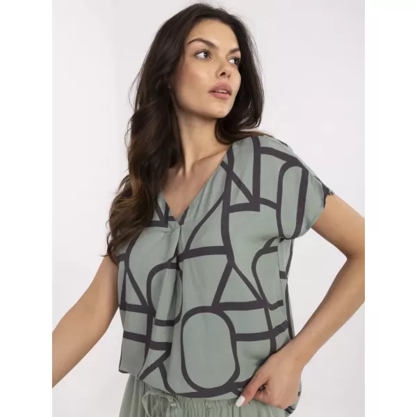  Női blúz SUBLEVEL D73771M11171D KHAKI/FEKETE 