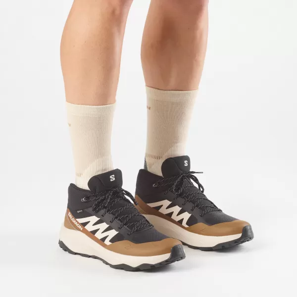  Férfi cipők SALOMON OUTSCAPE MID GTX L45410800 FEKETE/ESŐS NAP/PRÉRIFARKASBARNA 