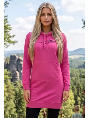 Hosszabbított női pulóver ALTISPORT ALW001419 BÍBORVÖRÖS
