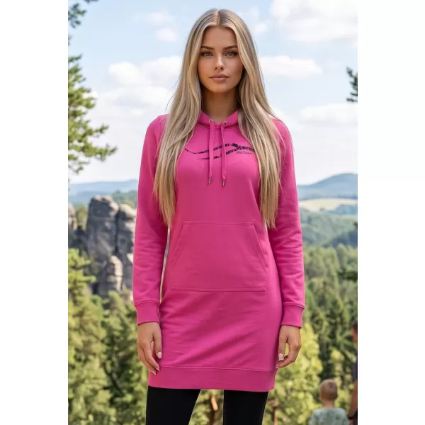  Hosszabbított női pulóver ALTISPORT ALW001419 BÍBORVÖRÖS 