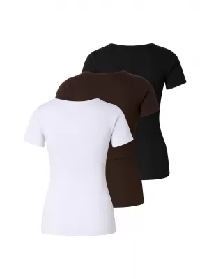 Női póló URBAN CLASSICS TB8567B-23655 FEHÉR/FEKETE/MELEG BARNA