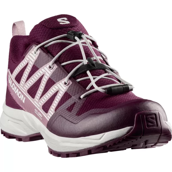  Gyerekcipők SALOMON OUTSCAPE WATERPROOF L49212600 TÉLI VIRÁGZÁS/HAJNAL RÓZSASZÍN/FEHÉR 
