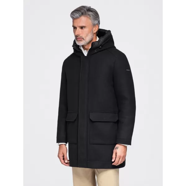  Férfi parka OMBRE OM-COWC-0161 FEKETE 