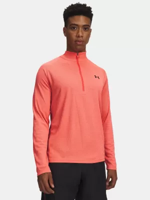 Férfi póló UNDER ARMOUR TECH TEXTURED 1/2 ZIP 1382797-690 PIROS