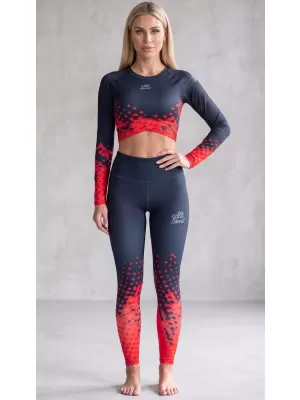 Női prémium leggings (új méretek) ALTISPORT VOJ/ALW109LEG05 PIROS-FEKETE