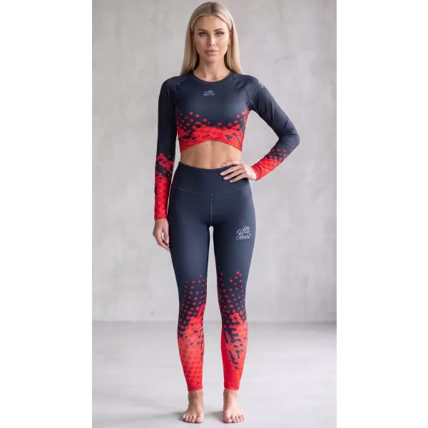  Női prémium leggings (új méretek) ALTISPORT VOJ/ALW109LEG05 PIROS-FEKETE 