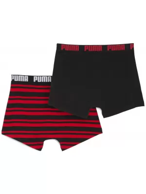 Férfi boxerek PUMA MEN EVERYDAY HERITAGE STRIPE BOXER 93832605 PIROS/FEKETE