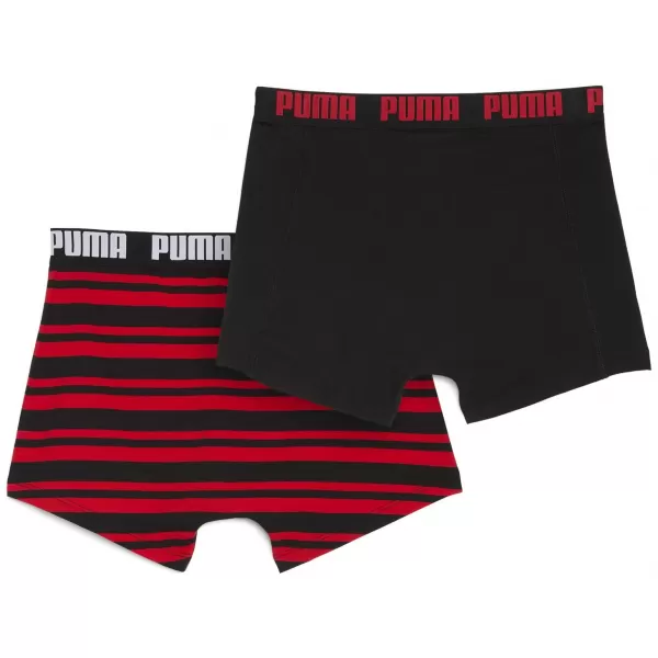  Férfi boxerek PUMA MEN EVERYDAY HERITAGE STRIPE BOXER 93832605 PIROS/FEKETE 