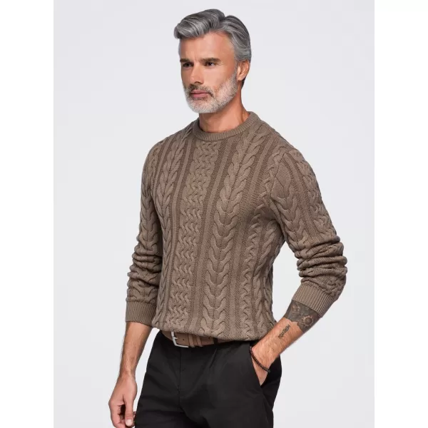 Férfi pulóver OMBRE OM-SWSW-0191 BARNA 