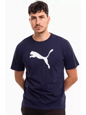 Férfi póló PUMA TEAMRISE LOGO JERSEY COTTON 658705-06 PUMA NAVY/PUMA WHITE