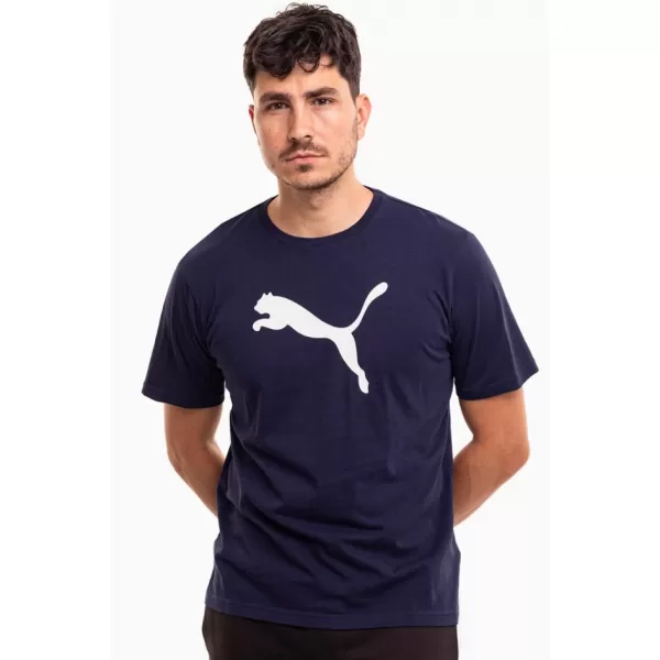  Férfi póló PUMA TEAMRISE LOGO JERSEY COTTON 658705-06 PUMA NAVY/PUMA WHITE 
