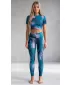 Női prémium hosszú leggings (új méretek) ALTISPORT VOJ/ALW001LEG05 BENZINES/VILÁGOS RÓZSASZÍN