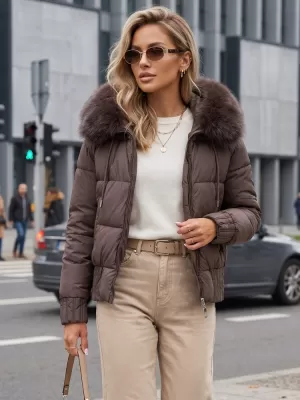 Női kabát DSTREET TY5831 BARNA