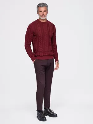 Férfi pulóver OMBRE OM-SWSW-0191 BURGUNDIA
