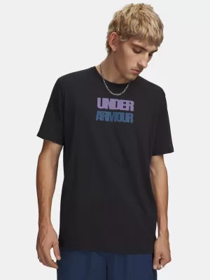 Férfi póló UNDER ARMOUR M BLOCK LOGO SS 6009250-001 FEKETE