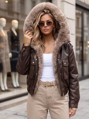 Női kabát DSTREET TY5976 BARNA
