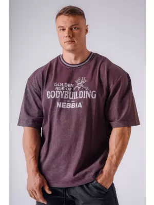 Férfi pólók NEBBIA OLYMPIA HEAVYWEIGHT COTTON 941 BORDÓ