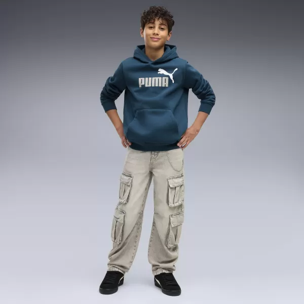  Gyermek pulóver PUMA ESS 2 COLOR NO. 1 LOGO HOODIE FL B 68582236 ÉJFÉLI BENZIN 
