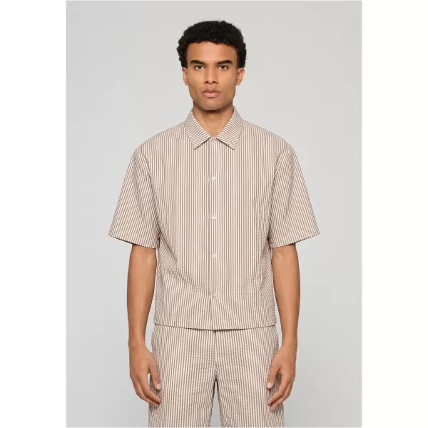  Férfi ing URBAN CLASSICS TB8417-22409 BARNA MOKKA/FEHÉR 