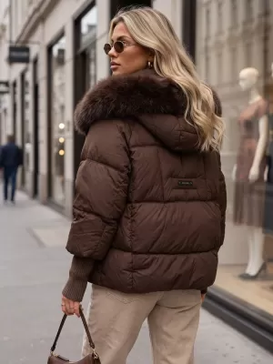 Női kabát DSTREET TY5744 BARNA