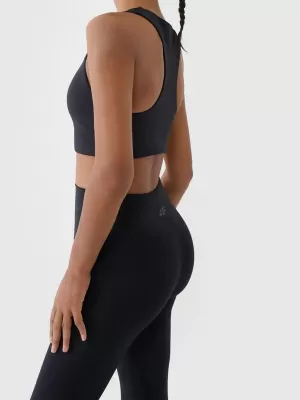 Női leggings 4F WAW25TTIGF242 MÉLYFEKETE