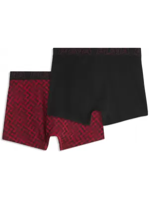 Férfi boxerek PUMA MEN GRAPHICAL PRINT BOXERS 2P 94780402 PIROS KOMBÓ