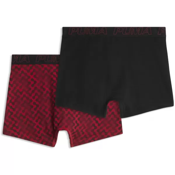  Férfi boxerek PUMA MEN GRAPHICAL PRINT BOXERS 2P 94780402 PIROS KOMBÓ 