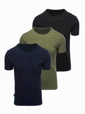 Férfi póló OMBRE OM-TSBS-0268 FEKETE/ZÖLD/KHAKI
