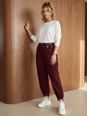 Női nadrág DSTREET UY3173 BURGUNDIA