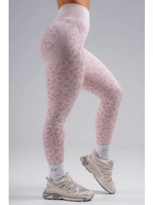 Kompressziós push-up leggings leopárdmintával NEBBIA PRIMAL 849 RÓZSASZÍN LEOPÁRD