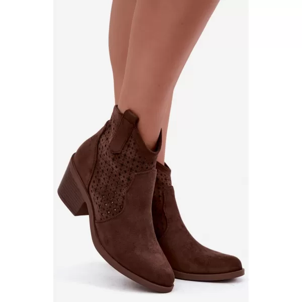  Női cipők S.BARSKI HY62-8149 KÁVÉ 
