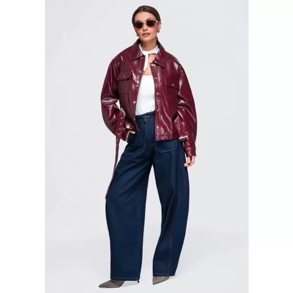  Női kabát OMBRE OW-JAFL-0141 BURGUNDIA 