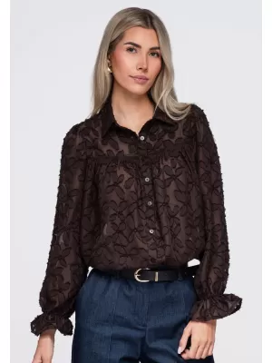 Női ing OMBRE OW-SH-E0074 BARNA