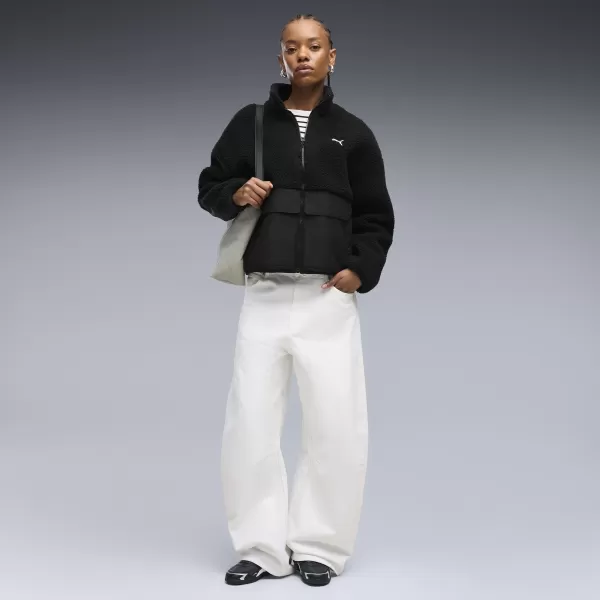  Női kabát PUMA RE:FIBRE SHERPA JACKET W 69456701 PUMA FEKETE 