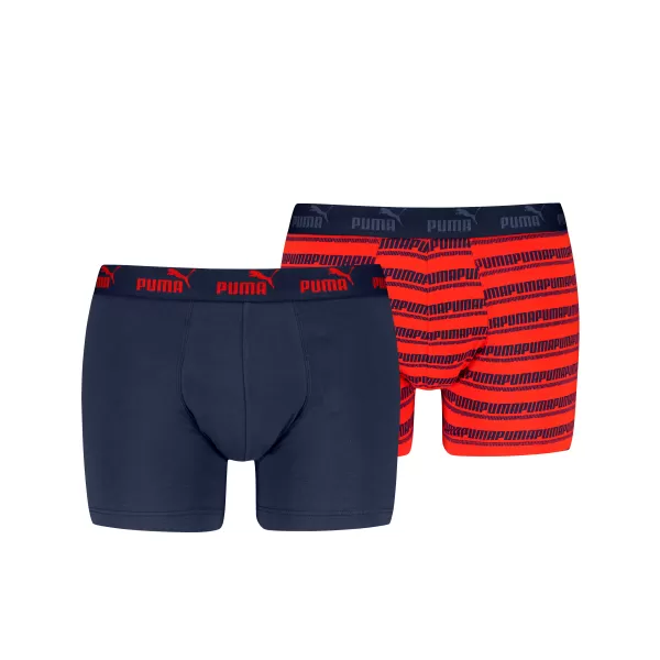  Férfi boxerek PUMA ELEMENTS MEN STRIPED BOXERS 2P 93884205 VÖRÖS / SÖTÉTKÉK 
