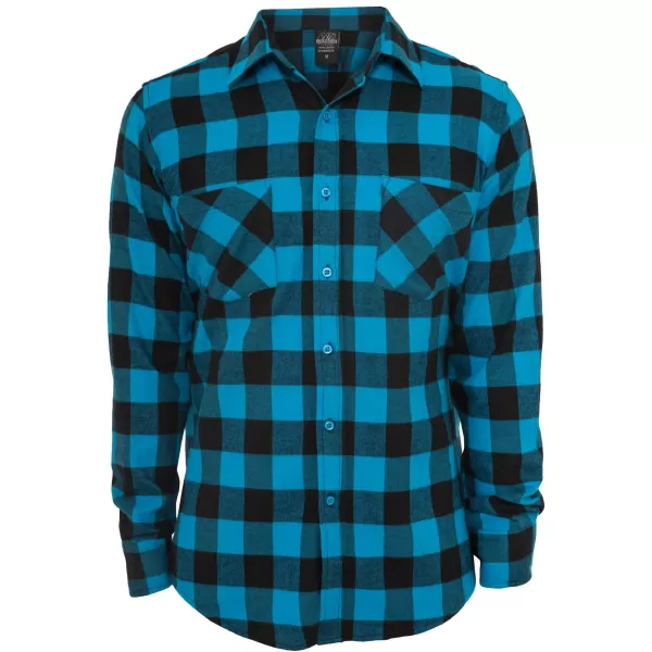  Férfi ing URBAN CLASSICS TB297 FEKETE/TÜRKIZ 
