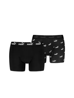 Férfi boxerek PUMA ELEMENTS MEN LOGO PRINT BOXERS 2P 93875405 FEKETE