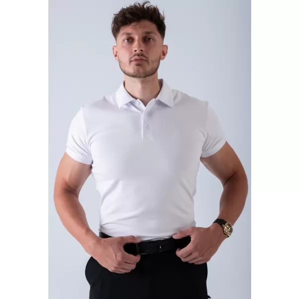  Férfi pólók NEBBIA MIKE MUSCLE FIT POLO 157 FEHÉR 