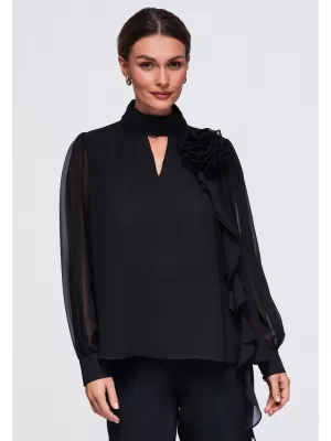Női blúz OMBRE OW-TS-E0085 FEKETE