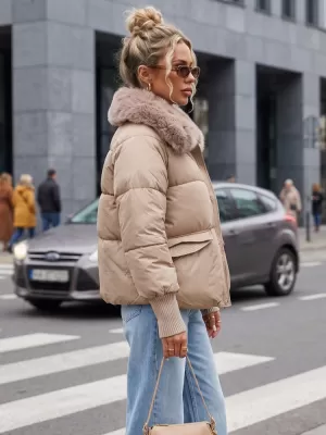 Női kabát DSTREET TY5816 KARAMELLA