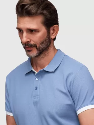 Férfi póló gallérral OMBRE OM-POSS-0170 KÉK